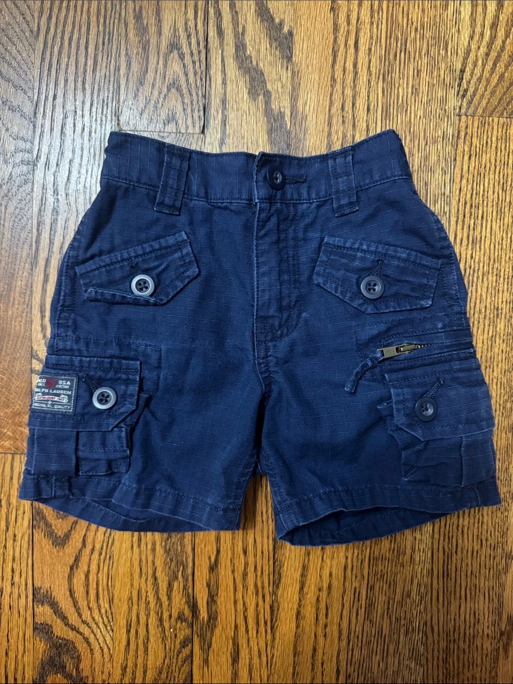 2010s Ralph Lauren Navy Cargo Shorts Baby Boys 9M Utility Military Style